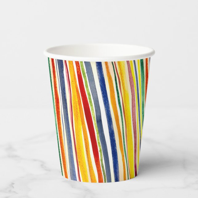 colourful sripes paper cups (Back)