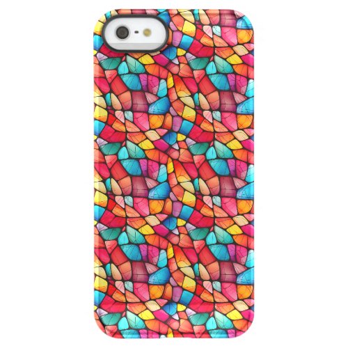 Colourful Stained Glass Pattern background Permafrost iPhone SE55s Case