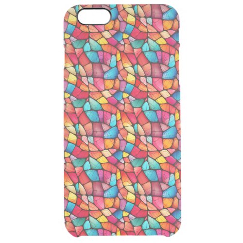 Colourful Stained Glass Pattern background Clear iPhone 6 Plus Case
