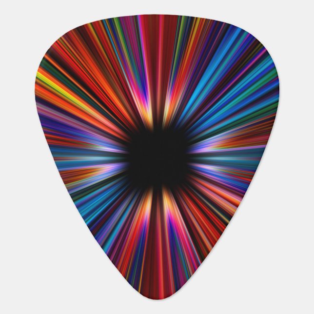 Colourful starburst explosion guitar pick (Front)