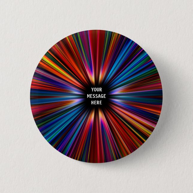 Colourful starburst explosion pinback button (Front)