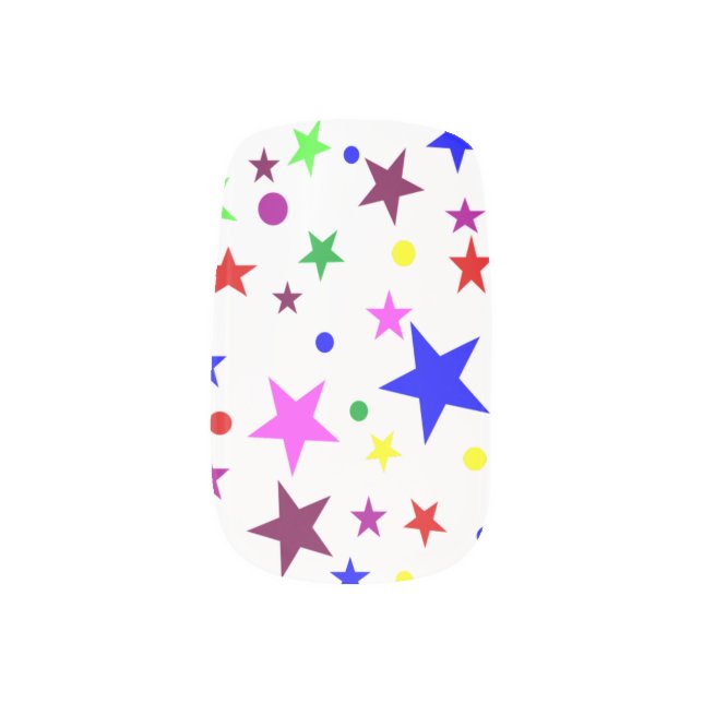 Colourful Starry Nail Art (Left Thumb)
