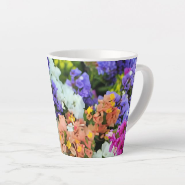 Colourful Statice Latte Mug (Right Angle)