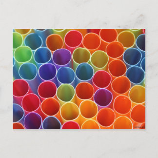 Colourful Straws Postcard