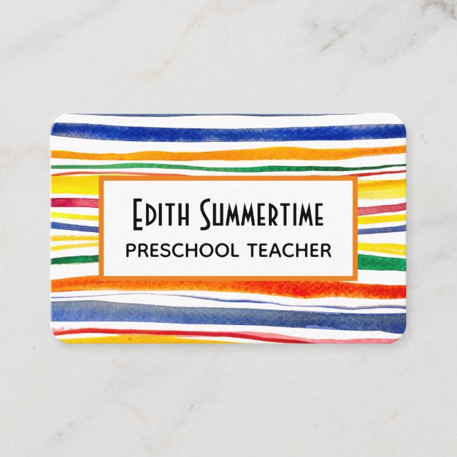 colourful stripes business card (Front)