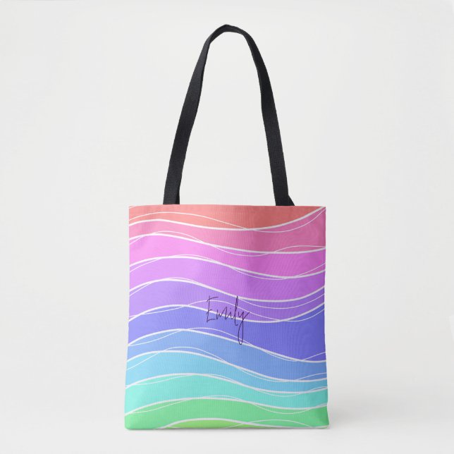 Colourful Stripes Gradient Tote Bag (Front)