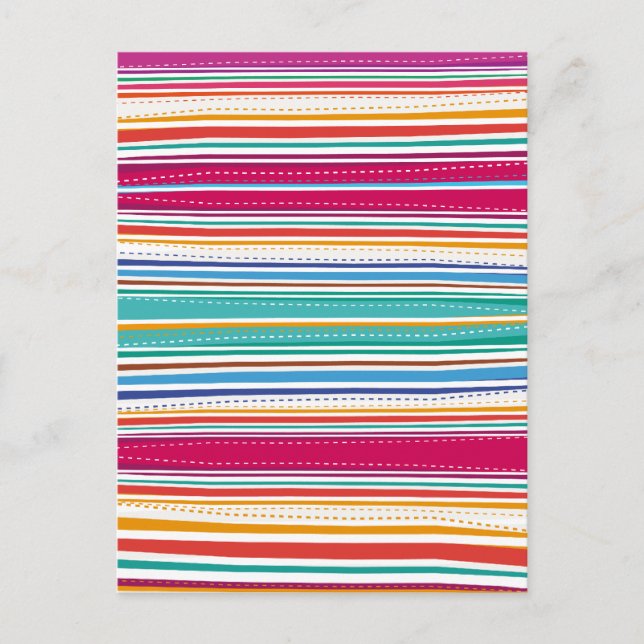 Colourful Stripes Postcard (Front)