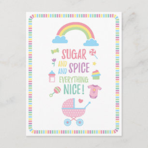 Colourful Sugar and Spice Girls Baby Shower Invitation