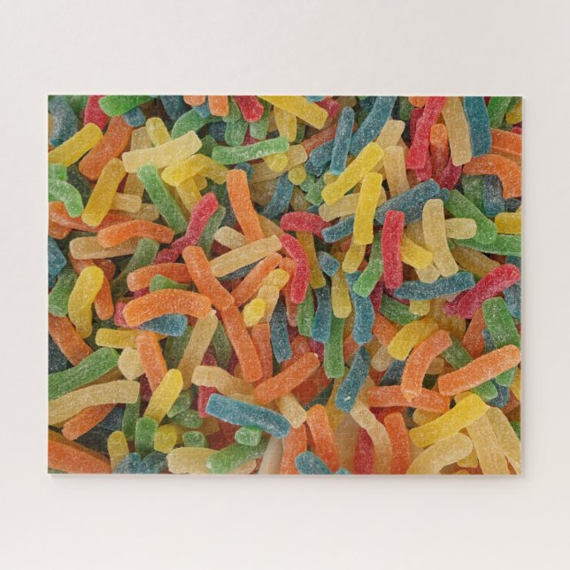 Colourful sugar coated chewy sweets background jigsaw puzzle (Horizontal)