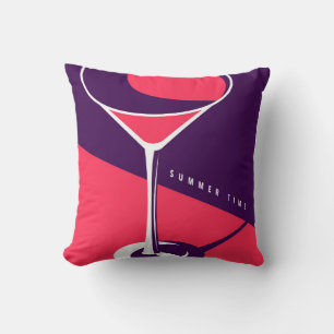 Colourful summer lay out throw pillow
