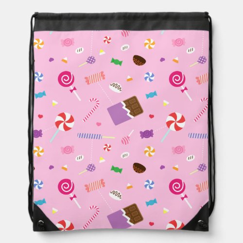 Colourful Sweet Candy Pattern For Girls Drawstring Bag