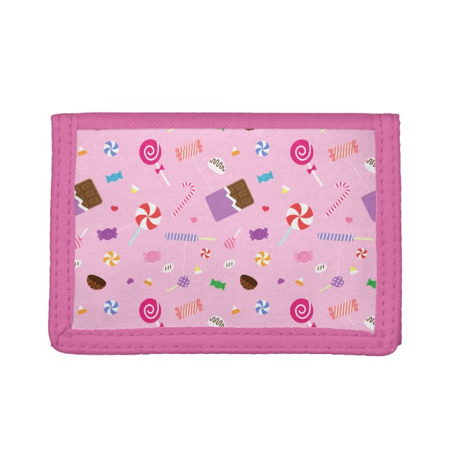 Colourful Sweet Candy Pattern For Girls Trifold Wallet (Front)