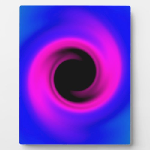 Colourful swirling black hole plaque