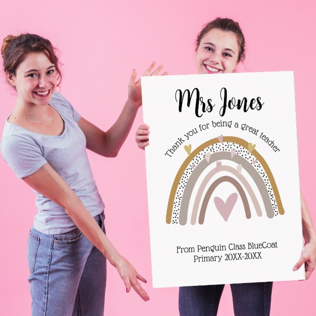 Colourful teacher rainbow class gift retirement card (Creator Uploaded)