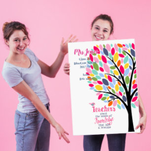 Colourful teacher tree class gift retirement card