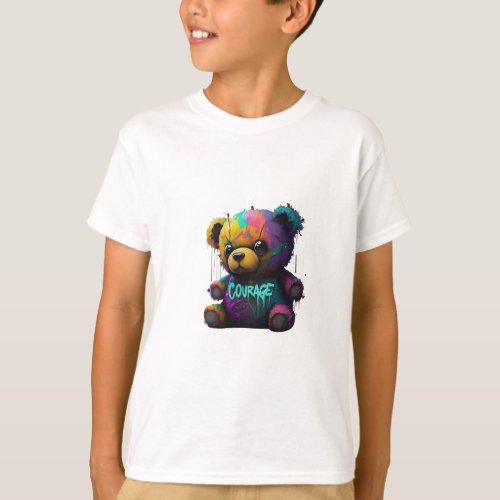 Colourful teddy bear T_Shirt