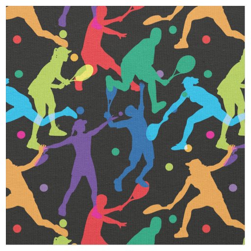 Colourful tennis silhouettes  - customizable! fabric