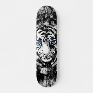 Colourful Tiger Head - Retro Tiger Skateboard