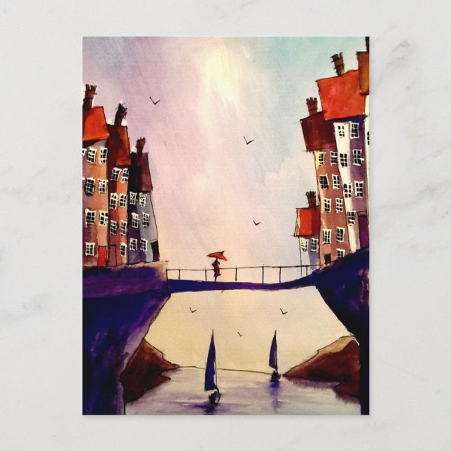 Colourful town art # 6 postcard (Front)