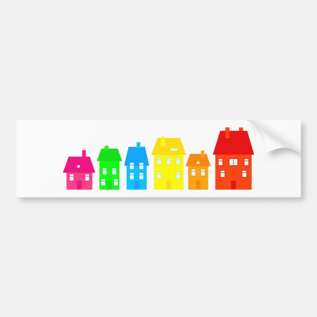 Colourful Town Bumper Sticker (Front)