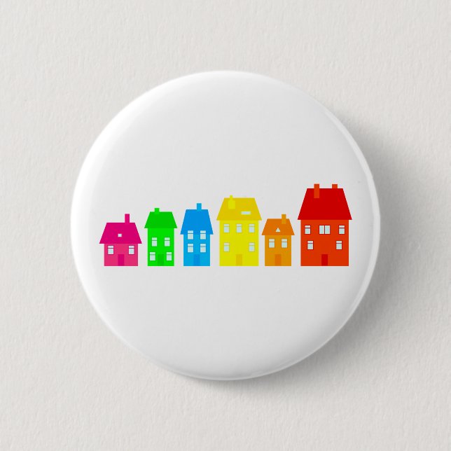 Colourful Town Button (Front)
