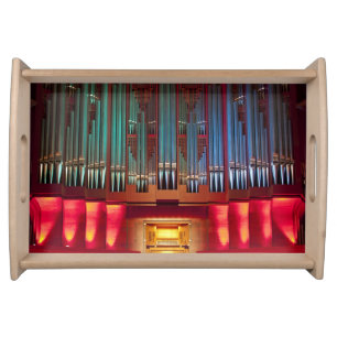 Colourful town hall pipe organ serving tray