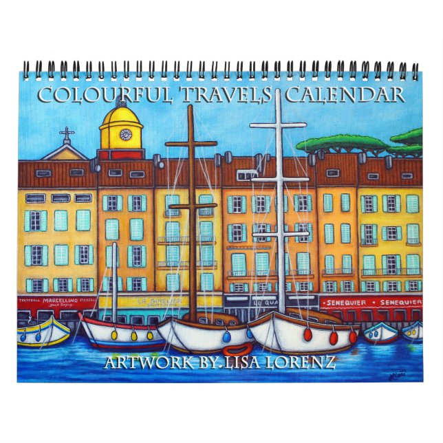Colourful Travels 2-Page Calendar by Lisa Lorenz (Cover)
