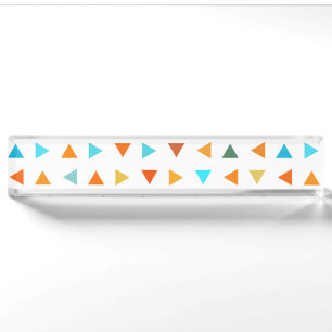 Colourful Triangles Desk Name Plate