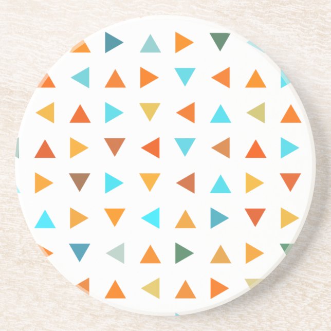 Colourful Triangles Drink Coaster (Front)