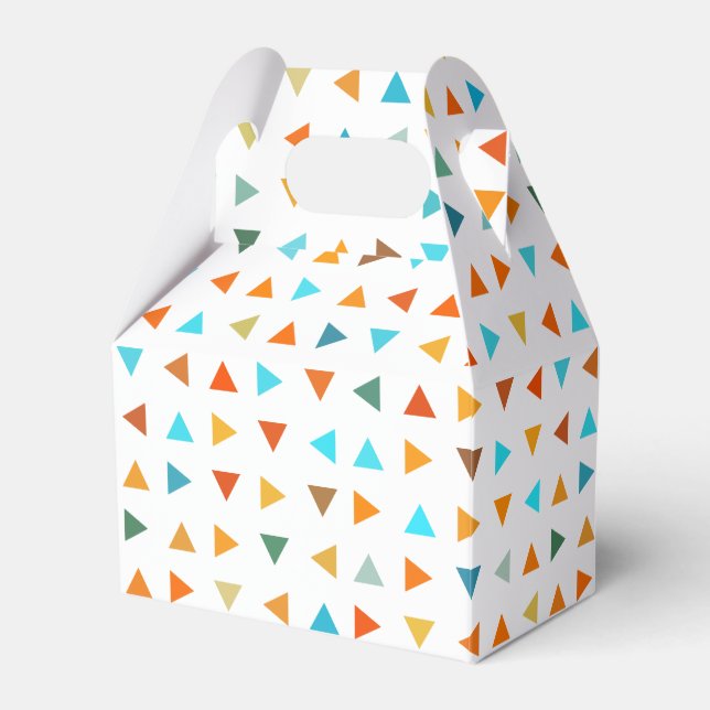 Colourful Triangles Favor Boxes (Front Side)