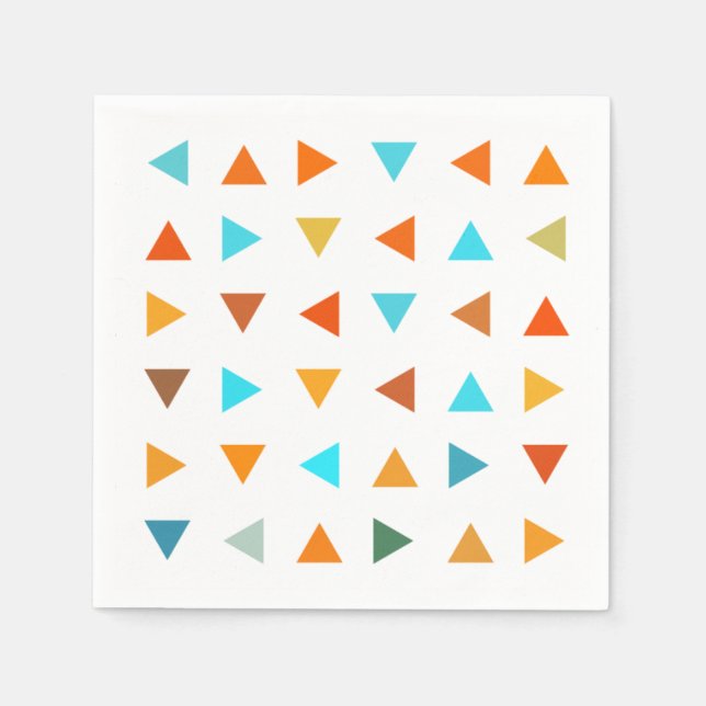 Colourful Triangles Paper Napkins (Front)