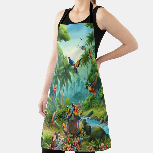 Colourful Tropical Birds among Vibrant, Lush Plant Apron (Insitu)