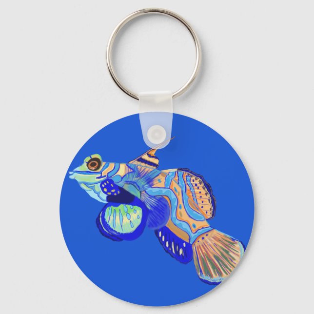 Colourful Tropical Fish Keychain (Front)