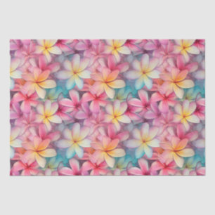 Colourful Tropical Plumeria Frangipani Tissue Paper