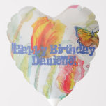 Colourful Tulip floral Watercolor Birthday Balloon<br><div class="desc">Colourful Tulip floral Watercolor Birthday Balloon. Designed from my original artwork.</div>