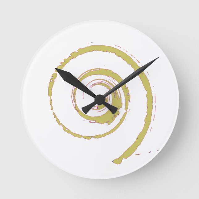 Colourful Twirls Round Clock (Front)