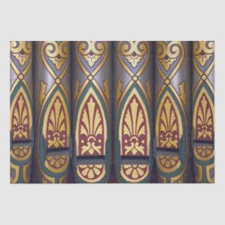 Colourful UK organ pipes tissue paper