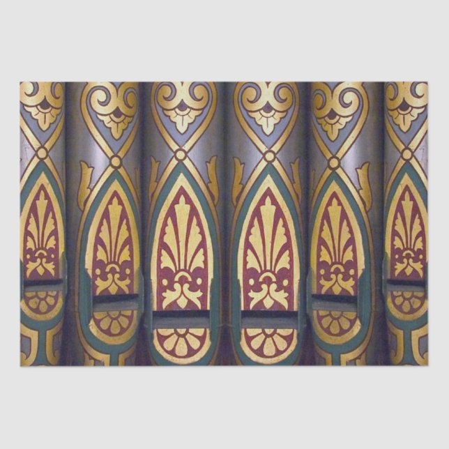 Colourful UK organ pipes tissue paper (Front)