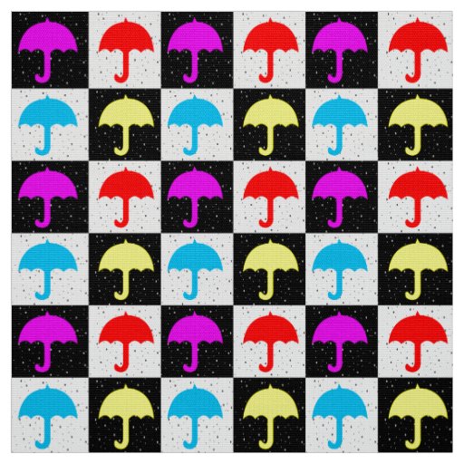 Colourful Umbrella Check Pattern Fabric