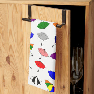Colourful Umbrellas Design Kitchen Towel