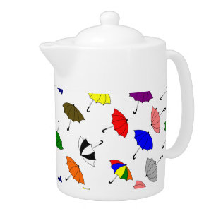 Colourful Umbrellas Design Teapot