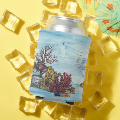 Colourful Underwater Coral Reef Handpainted Can Cooler