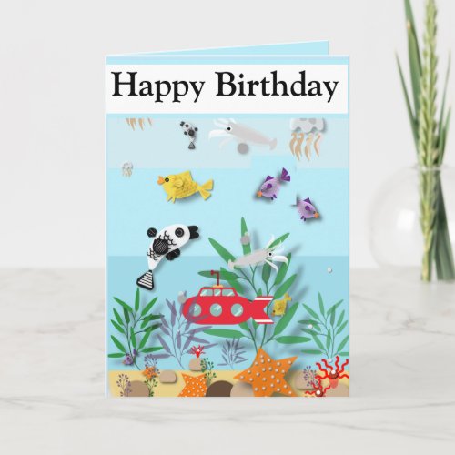 Colourful Underwater Scene Editable  Card