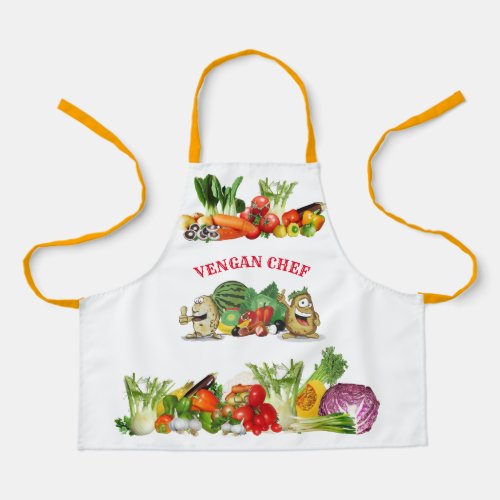 Colourful Vegan Chef Custom text Kids Apron