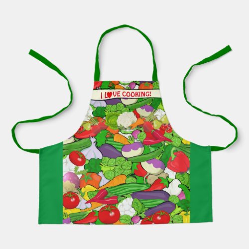 Colourful Vegetables I love cooking  Kids Apron