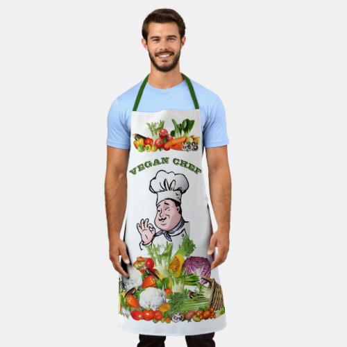 Colourful Vegetables Vegan Chef Custom text Apron