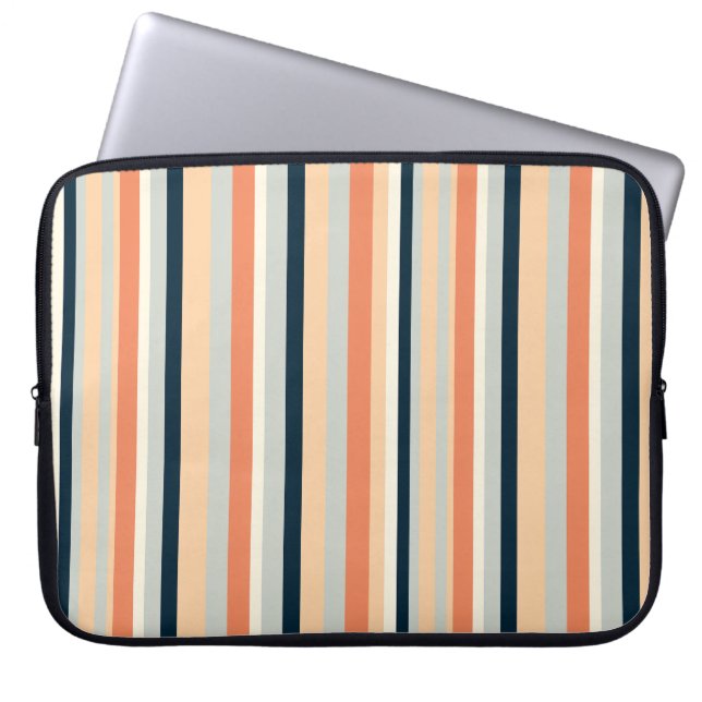 Colourful Vertical Stripe Patterned Laptop Sleeve (Front)