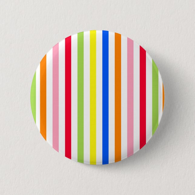 Colourful Vibrant Stripes Pattern Design  Button (Front)