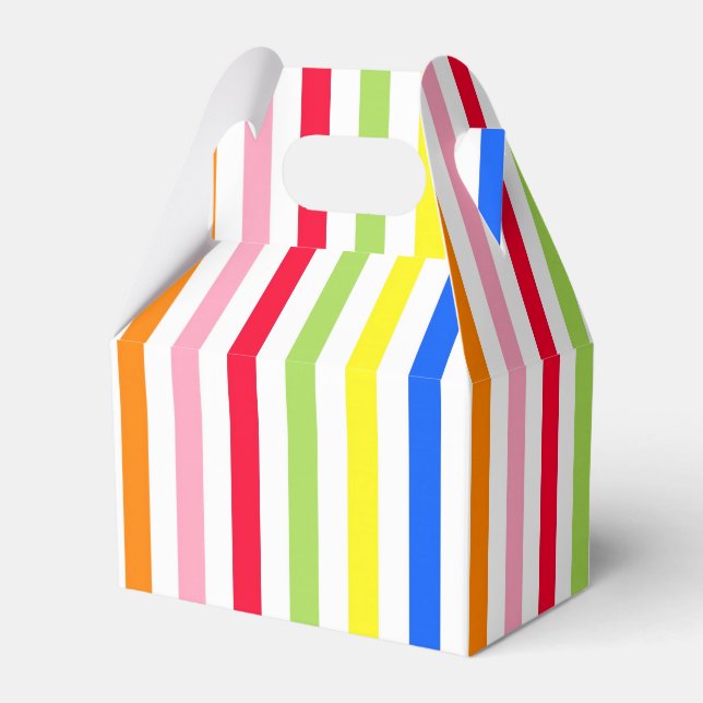 Colourful Vibrant Stripes Pattern Design  Favor Boxes (Front Side)