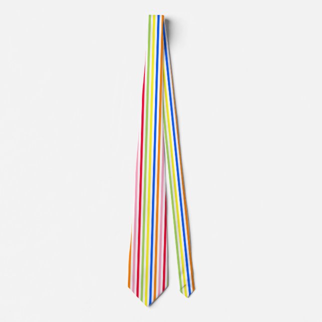 Colourful Vibrant Stripes Pattern Design  Neck Tie (Front)